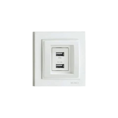 როზეტი 2x USB DESPINA white - 102-190005-178 — როზეტები და ჩამრთველები